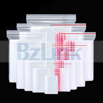 100PCS 0.05M Thickness Transparent Resealable Zipper Poly Bags