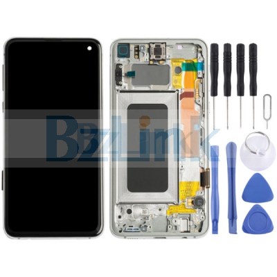 LCD Screen and Digitizer Full Assembly with Frame for Galaxy S10e (Silver)