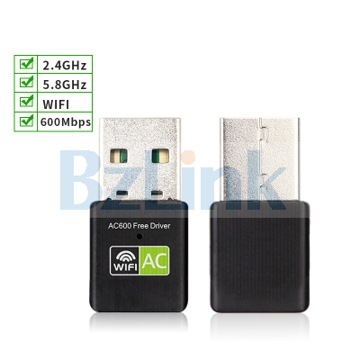 600M Dual Band 2.4GHz 5GHz Free Driver USB WiFi Adapter