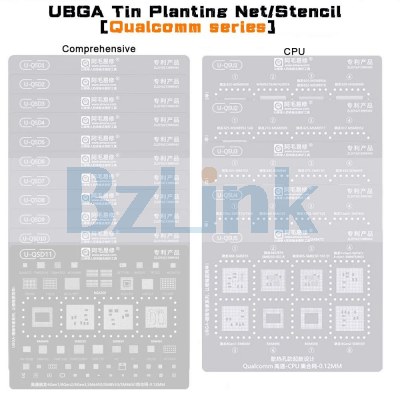 Amaoe UBGA Tin Planting QSD/QSU/Comprehensive Net/CPU Net/Qualcomm Universal Steel Net BGA Reballing Stencil