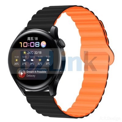 Double Colors Magnetic Silicone Bracelet Watch Band For Galaxy Watch
