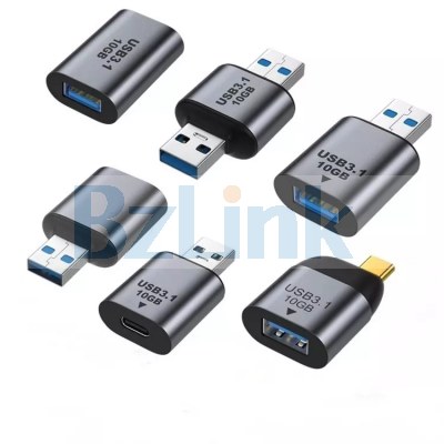 Metal OTG USB C Adapter 10Gbps Fast Data Transfer Type-C 5V 3A Charging Converter