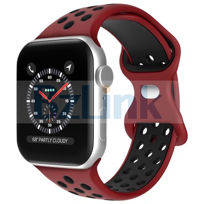 Breathable Hole Rubber Silicone Bracelet Sport Watch Band for Apple Series