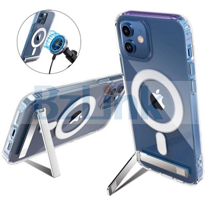Magnetic Mobile Phone Case with Kickstand for iPhone 15 14