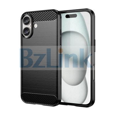 Shockproof Phone Back Soft TPU Carbon Fiber Case For iPhone 16