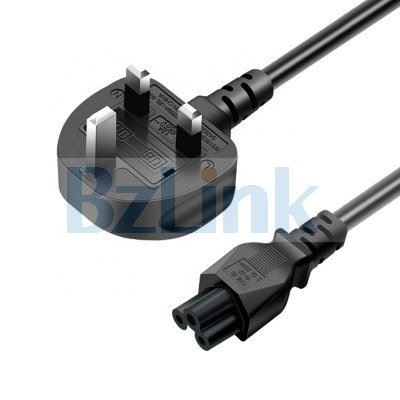 BS extension line with a fused plug 3C 0.75mm 1.5m plum blossom tail power cord