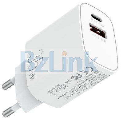 Dual Port 35W USB C PD Charger QC3.0 USB A 18W Charger
