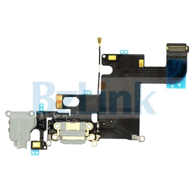 Headphone Jack with Charging Connector Flex Cable - Light Gray for iPhone 6