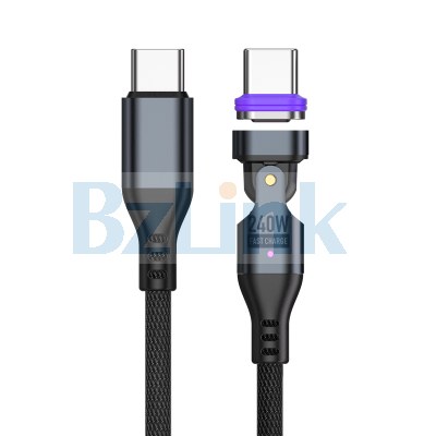 240W 5A Super Fast Charging 180 Bending 3 in 1 Data Sync Magnet Cable