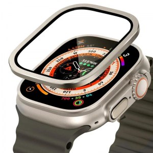 Titanium Metal Frame Anti-Scratch Tempered Glass for Apple Watch Ultra