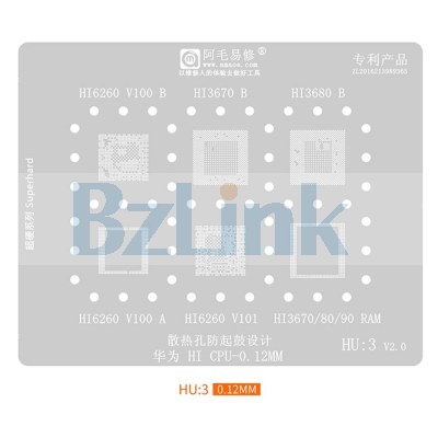 Amaoe HU3 BGA Reballing Stencil For Huawei HI3670 HI6260 HI3680 CPU RAM IC Chip