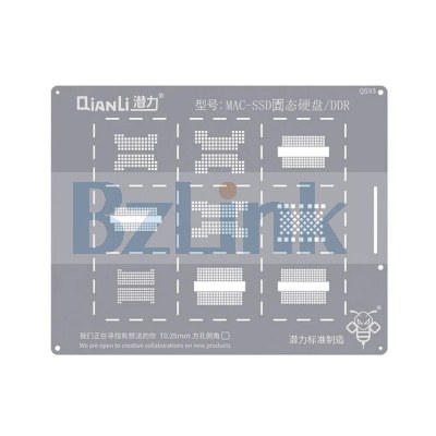 Qianli 0.12MM QS 93 BGA Reballing Stencil Planting Tin Plate for MAC SSD DDR