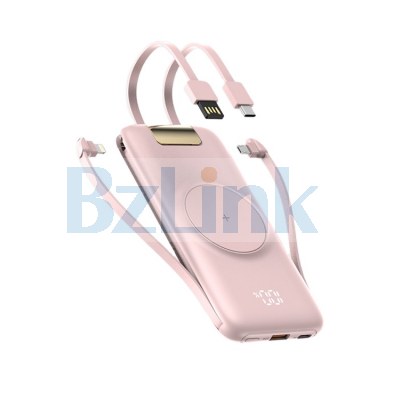 Multifunctional Qi Wireless Built-in Cable Charger Powerbank