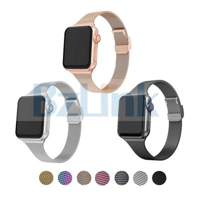 Milanese Slim Stainless Steel Mesh Watch Band for Apple Watch Series