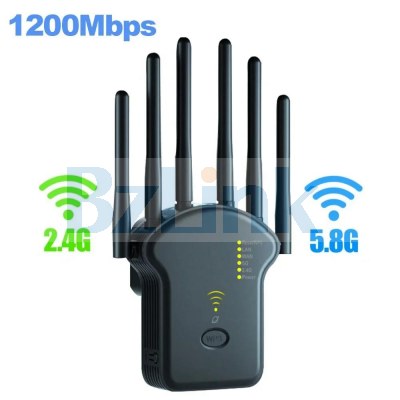 BU13 1200Mbps Wireless WiFi Repeater Dual-Band 2.4G 5G WiFi Extender Antenna Network Amplifier WPS Router