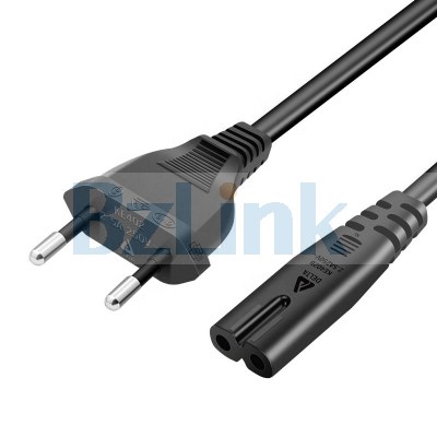 CEE EU VDE 230V Pure Copper C7 2GX0.75MM2 1.5M IEC Power Cord