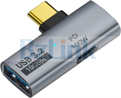 USB C Male to USB C Female & USB3.2 PD100W Charging OTG Adapter