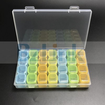 17*11*2.5cm 28 Grid Portable Screw IC Chip Electronic Component Parts Small Hardware Storage Box
